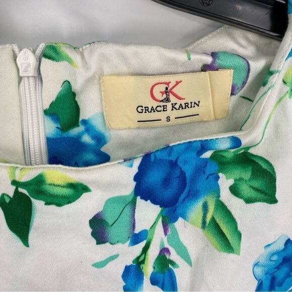 Grace Karin Women’s Sleeveless Fit and Flare Mini Floral Summer Dress size S - Picture 2 of 4